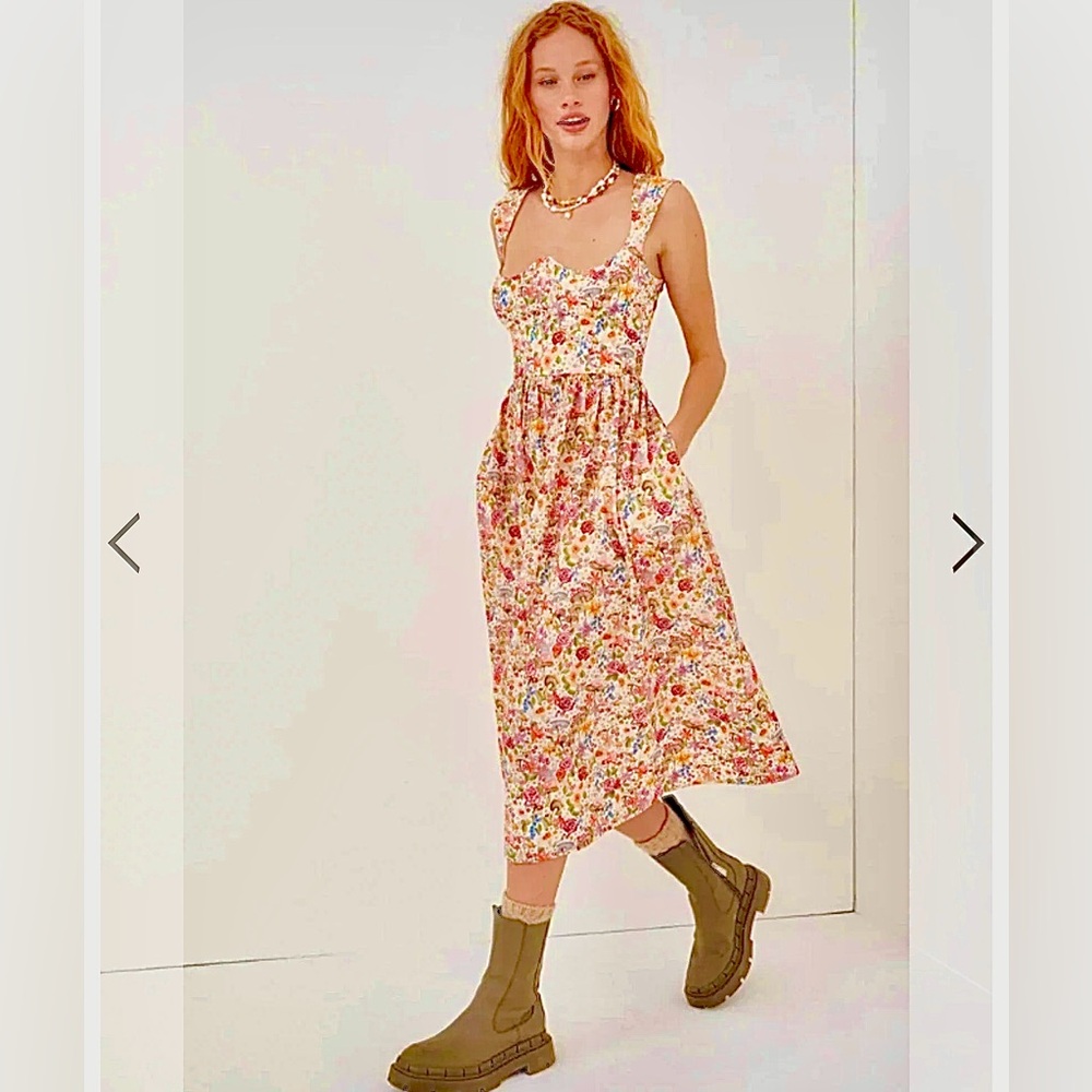 🆕#271~For Love And Lemons "THEODORA" MIDI DRESS, Size 1X